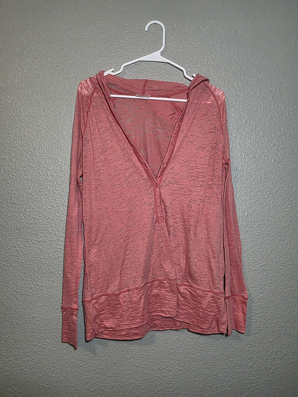 Mossimo Supply Co. Lightweight Hooded Henley - Dusty Rose